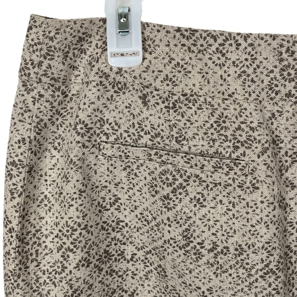 Ann Taylor LOFT 100% Linen Pencil Skirt Taupe Beige Print – Size 8 - Picture 4 of 9